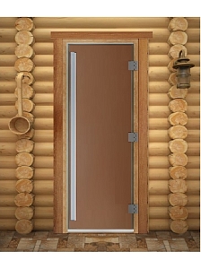 Дверь для сауны DoorWood (ДорВуд) Престиж Бронза матовая 1800х700
